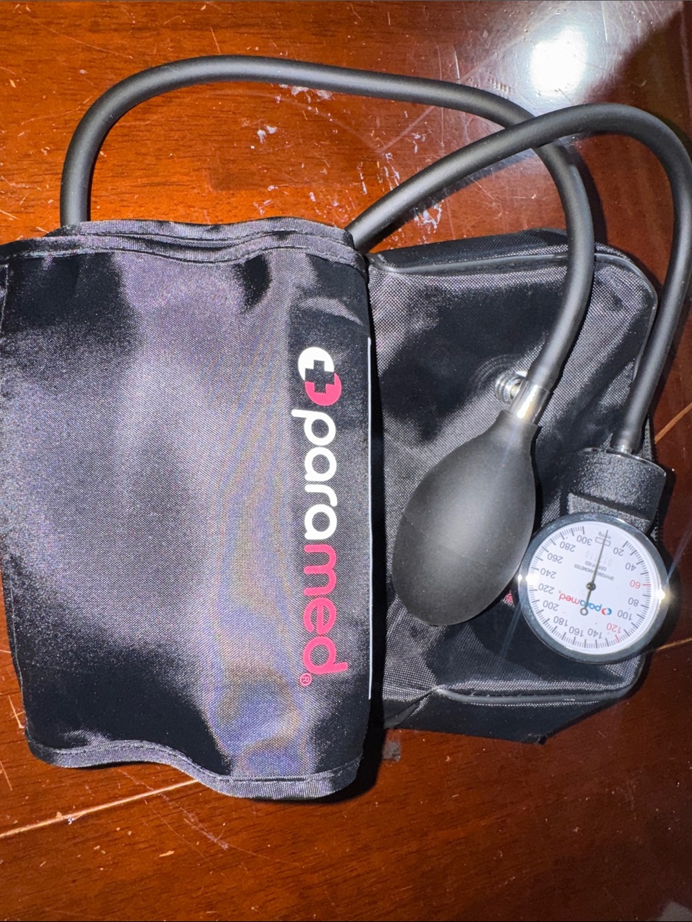 Black Blood Pressure Cuff with Gauge